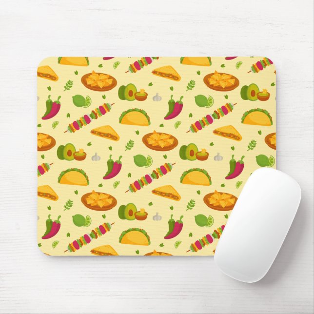 Tapis De Souris Motif alimentaire mexicain Tacos Nachos mignon été (Avec souris)