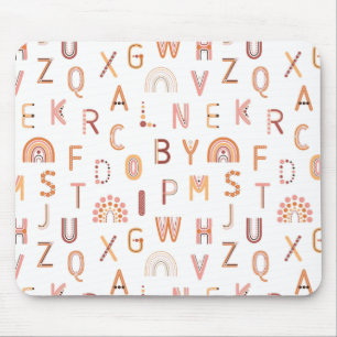 Tapis De Souris Motif Alphabet arc-en-ciel amusant