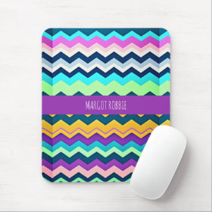 Tapis De Souris Motif arc-en-ciel Zig zagging pastel