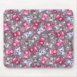Tapis De Souris motif avec les chats mignons de griffonnage de