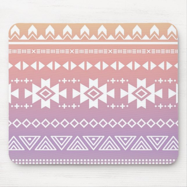 Tapis De Souris Motif aztèque tribal d'ombre (Devant)