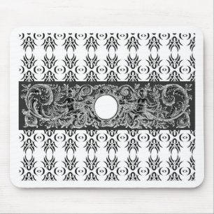 Tapis De Souris Motif baroque noir classique à customiser