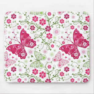 Tapis De Souris Motif blanc floral