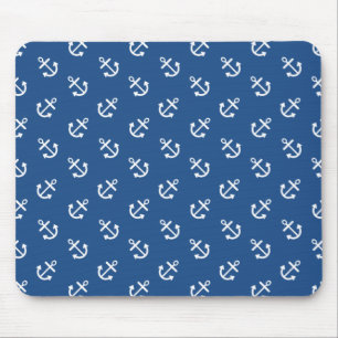Tapis De Souris Motif bleu classique d'arrière - plan d'Ancres