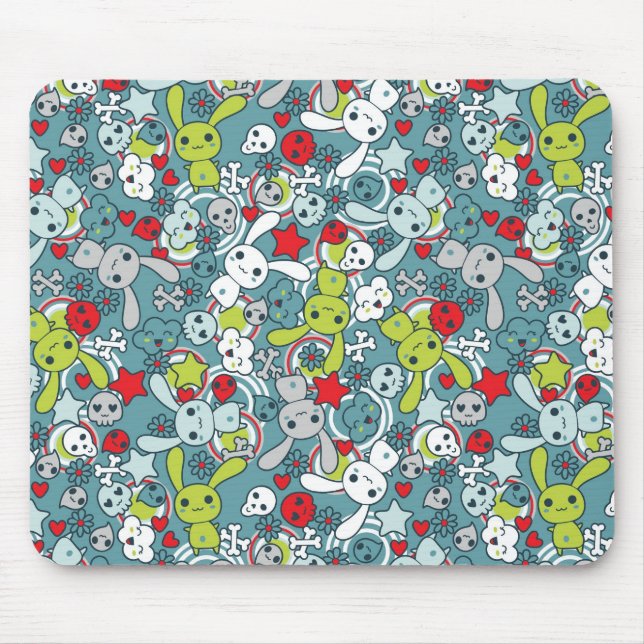 Tapis De Souris motif bleu de kawaii (Devant)