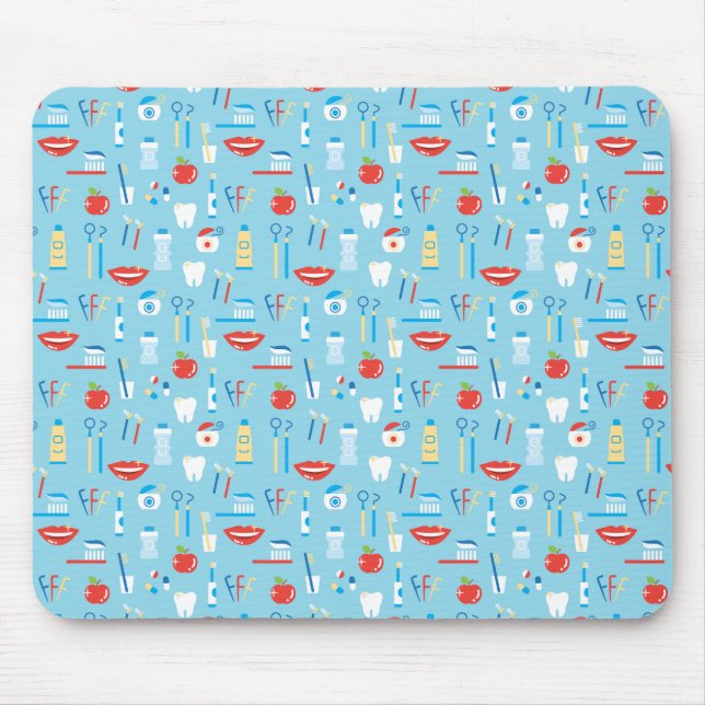Tapis De Souris Motif bleu dentaire (Devant)