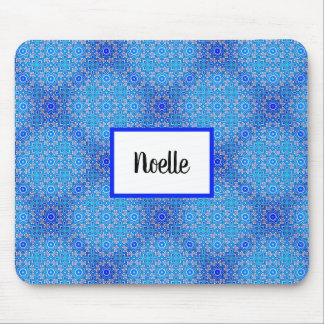 Tapis De Souris Motif bleu Mandala Boho Nom Mousepad