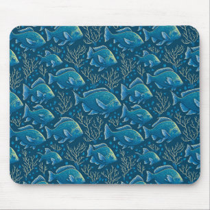 Tapis De Souris Motif bleu poisson sans mer