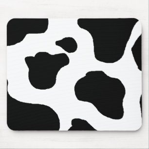 Tapis De Souris Motif brouillé noir et blanc d'impression de vache