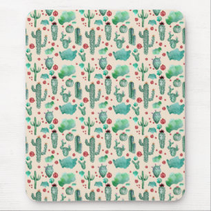 Tapis De Souris motif cactus et ladybug - arrière - plan beige