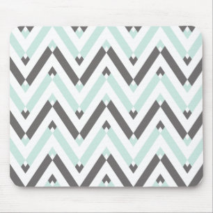 Tapis De Souris Motif Chevron gris clair géométrique unique