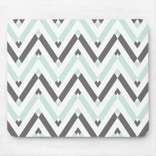 Tapis De Souris Motif Chevron gris clair géométrique unique (Devant)