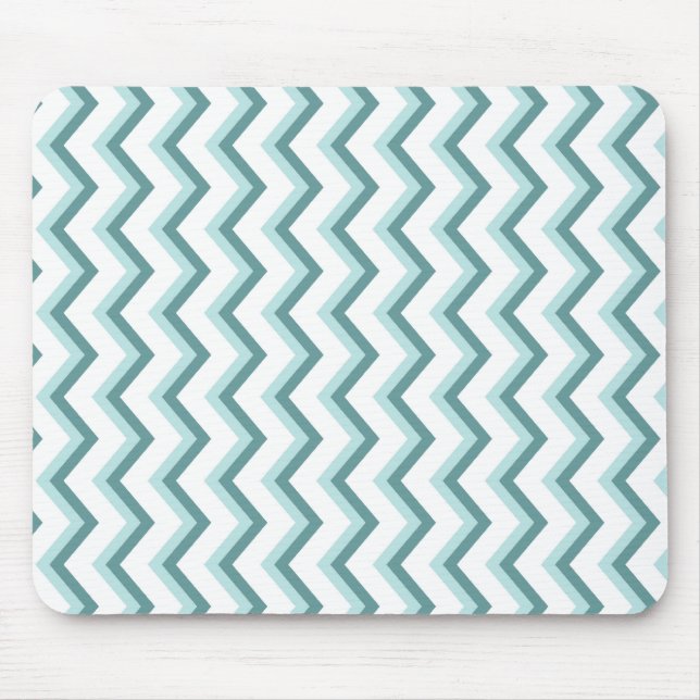 Tapis De Souris Motif Chevron ZigZag dans Mint Green (Devant)
