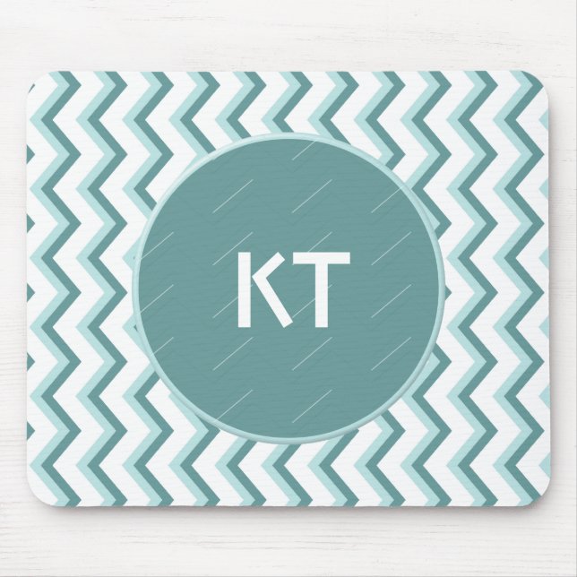 Tapis De Souris Motif Chevron ZigZag dans Mint Green (Devant)