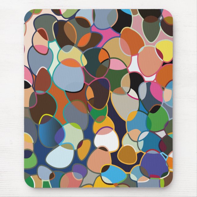 Tapis De Souris Motif circulaire polychrome déformé (Devant)