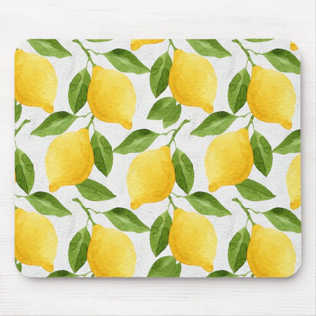 Tapis De Souris Motif citrons aquarelle (Devant)