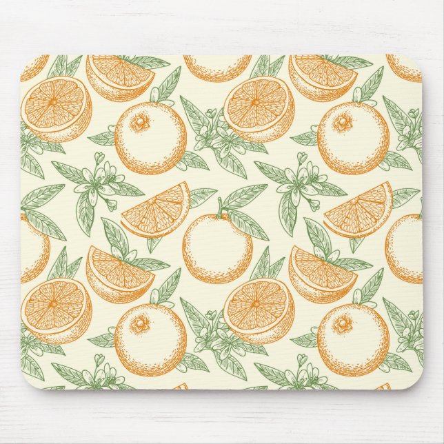 Tapis De Souris Motif classique aux fruits orange (Devant)