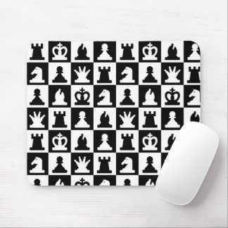 Tapis De Souris Motif classique de tableau d'échec noir et blanc