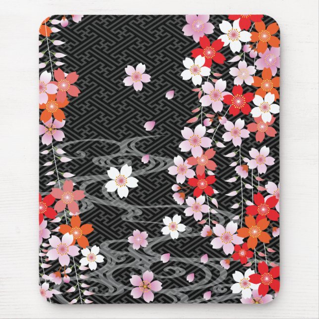 Tapis De Souris Motif classique Mousepad de kimono de Sakura (Devant)