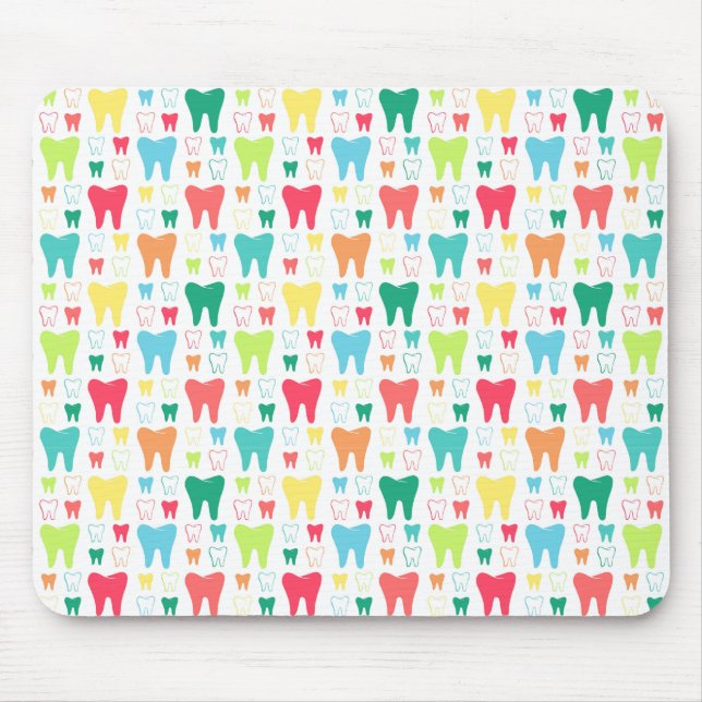 Tapis De Souris Motif coloré de dents (Devant)