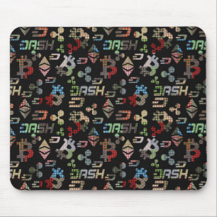 Tapis De Souris Motif couleur arc-en-ciel de crypto-monnaie