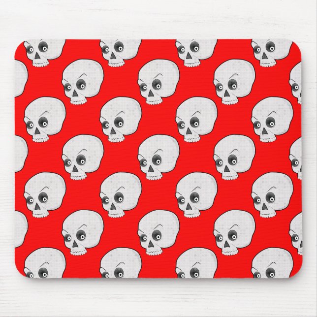 Tapis De Souris Motif crâne sur Arrière - plan rouge (Devant)