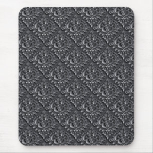 Tapis De Souris Motif Damas Arrière - plan noir-23961