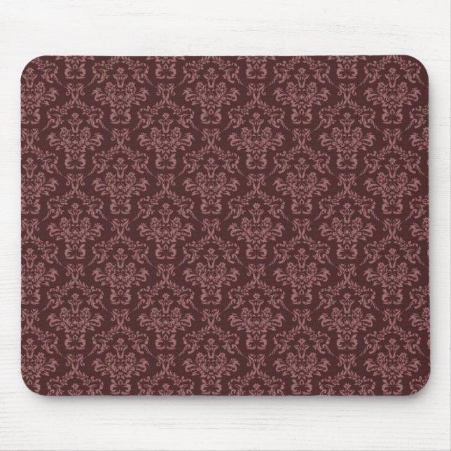 Tapis De Souris Motif damassé pourpre foncé (Devant)