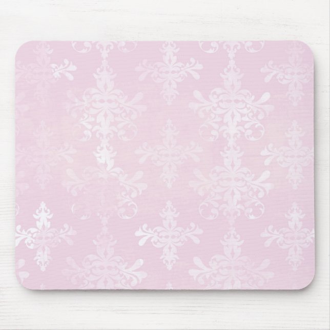 Tapis De Souris motif damassé rose doux (Devant)