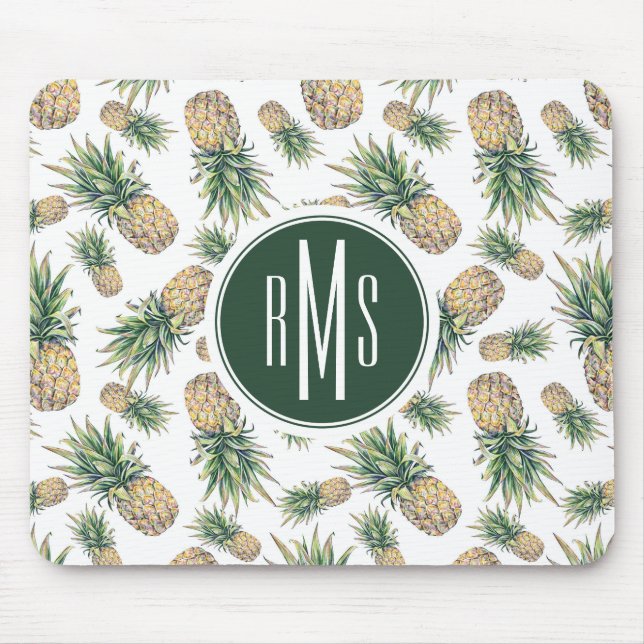 Tapis De Souris Motif d'ananas d'aquarelle (Devant)