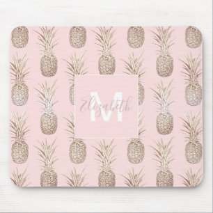 Tapis De Souris Motif d'ananas doré et broussailleux