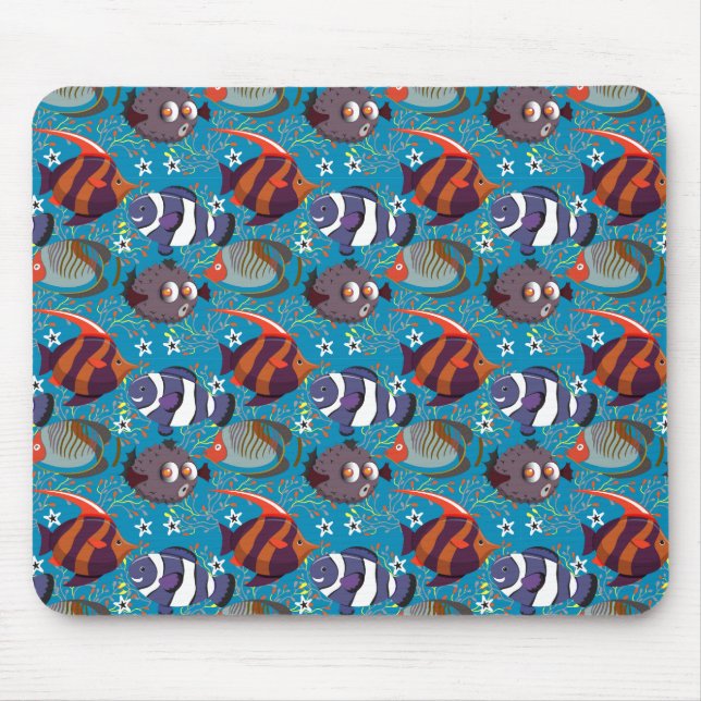 Tapis De Souris Motif d'animaux aquatiques | vie sous-marine océan (Devant)