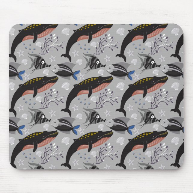 Tapis De Souris Motif d'animaux aquatiques | vie sous-marine océan (Devant)