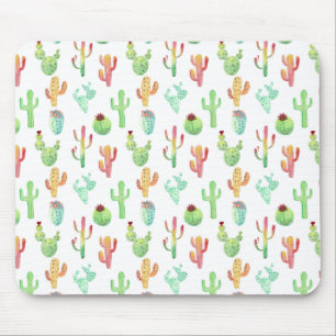 Tapis De Souris Motif d'aquarelle Cactus Pastel