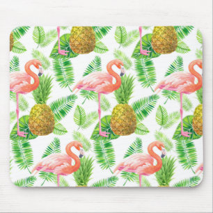 Tapis De Souris Motif d'aquarelle de jardin tropical