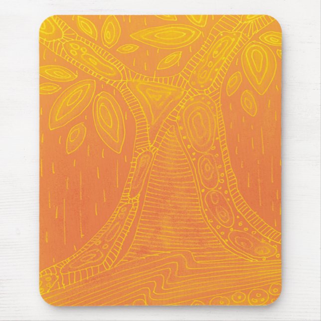 Tapis De Souris Motif d'arbre orange (Devant)