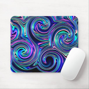 Tapis De Souris Motif d'art bleu turquoise rose pourpre