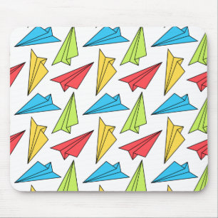 Tapis De Souris Motif d'avions en papier coloré