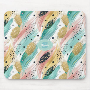 Tapis De Souris Motif de brosse et de point Abstrait - Gold Accent