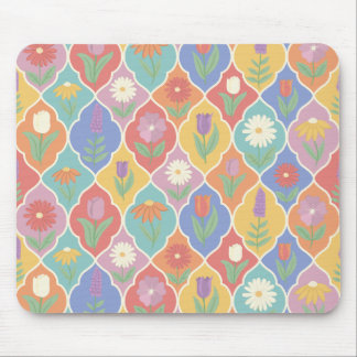 Tapis De Souris Motif de cadre floral lumineux – Botanique colorée
