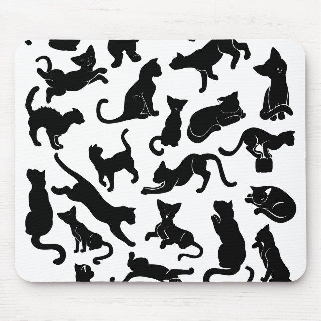 Tapis De Souris Motif de chat noir (Devant)