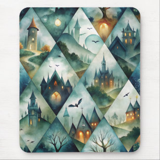 Tapis De Souris Motif de château gothique Halloween