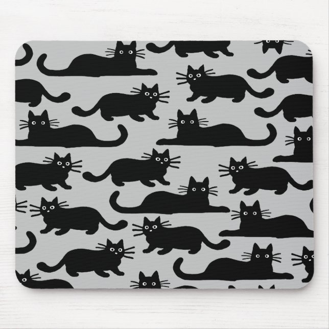 Tapis De Souris Motif de chats noirs (Devant)