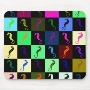 Tapis De Souris Motif de cheval de mer multicolore