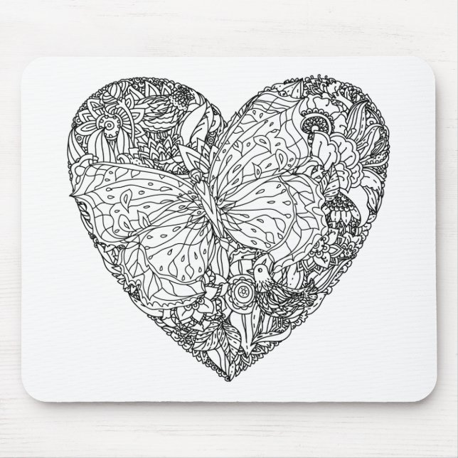 Tapis De Souris Motif de coeur de papillon (Devant)