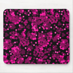 Tapis De Souris Motif de confetti à pois rose et bordeaux