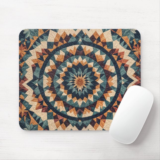 Tapis De Souris Motif de courtepointe Kaleidoscope (Avec souris)