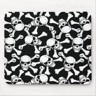 TAPIS DE SOURIS MOTIF DE CRÂNES GOTHIQUES ET D'OS CROISÉS