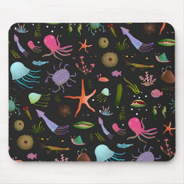 Tapis De Souris Motif de créatures de mer (Devant)