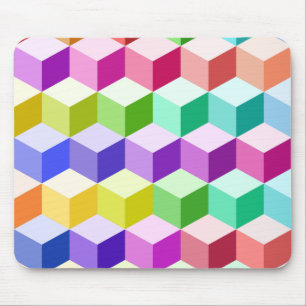 Tapis De Souris Motif de cube multicolore